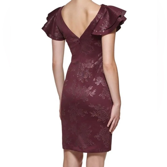 JESSICA HOWARD Women’s Printed Side-Tuck Sheath Dress Size 18 Wine Maroon NWT - Picture 4 of 8